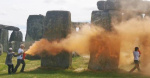 Stonehenge sprayed with orange paint by Just Stop Oil activists demanding UK phase out fossil fuels  CBS News