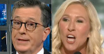 Stephen Colbert Nails Absolutely Chilling Part Of Marjorie Taylor Greenes RNC Speech  HuffPost