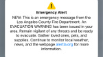 Los Angeles wildfires Emergency alert sent about evacuation warning was sent in error  ABC7 Los Angeles Los Angeles wildfires Emergency alert sent about evacuation warning was sent in error  ABC7 Los Angeles