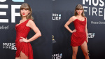 Taylor Swift Sends a Message With Her Red Minidress by Vivienne Westwood on the Grammys 2025 Red Carpet  Yahoo Entertainment