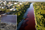 Argentina canal mysteriously turns bright red looks like its covered in blood  New York Post