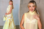 Sabrina Carpenters butter yellow Dior dress lets her lingerie play peekaboo  pagesixcom
