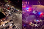 Wild drone video shows cops drop hammer on LA street takeover  nypostcom