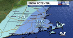 New snow map shows updated chance of snowstorm  Boston 25 News