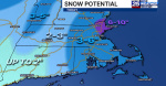 New snowfall map Weekend storm could bring up to a foot of snow to Mass  Boston 25 News